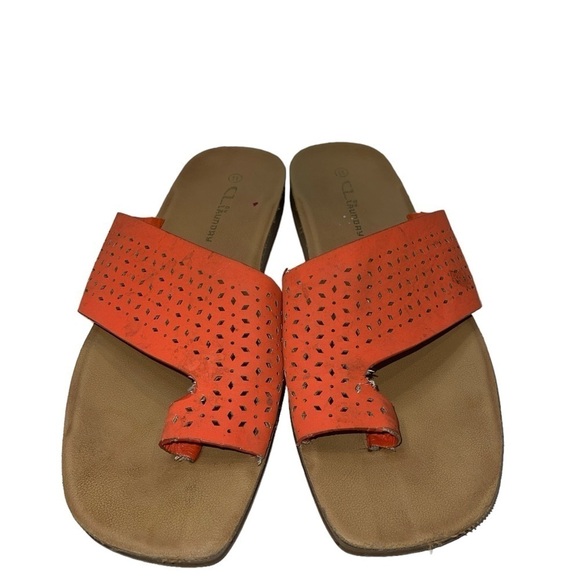 CL Laundry Women's Sandals Size 11 Coral Slides Slip On Thong Flats - Picture 2 of 7
